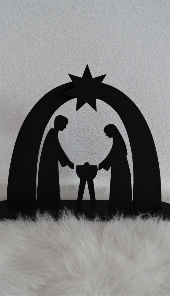 Holzkrippe als Schattenbild Holzkrippe als Schattenbild