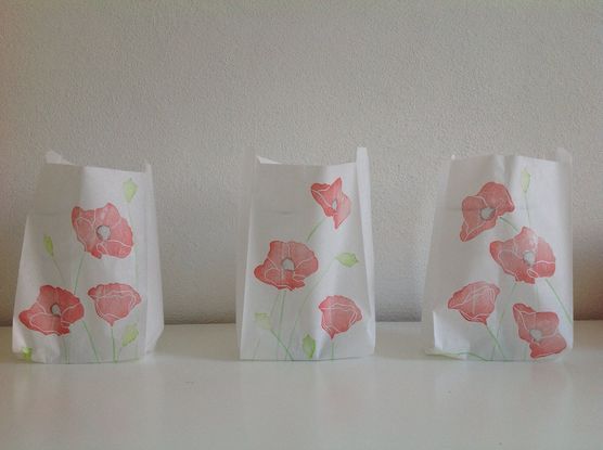 Klatschmohn-Teelichttüten Klatschmohn-Teelichttüten