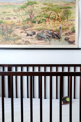 Schulwandkarte im Kinderzimmer