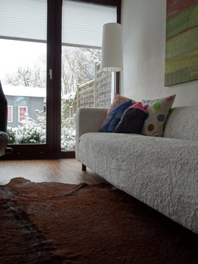 drinnen ein neues Fell, draussen der letzter Schnee