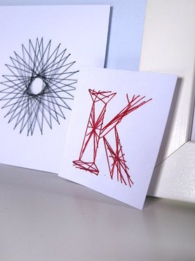 Retro mit Fadengrafik