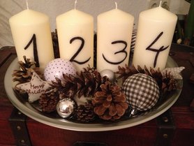 Erst eins,dann zwei,dann drei,dann vier dann steht der Weihnachtsmann vor der Tür 