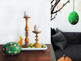 Frohe Ostern mit grünen Details