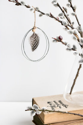 Osterstrauß - gefedert, verdrahtet 