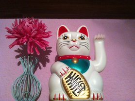 glück kann man nie genug haben........winkekatze...☺️