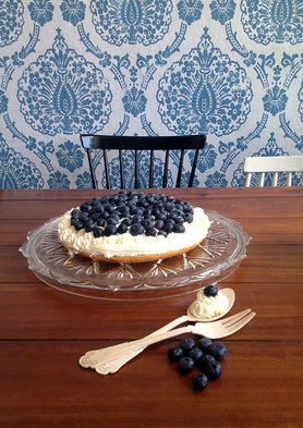 Heut stand Blaubeerkuchen auf dem Tisch