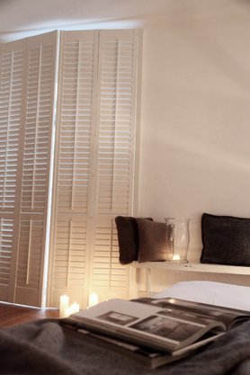 Kalppläden im Schlafzimmer