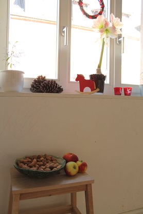 Weihnachtliches Küchenfenster