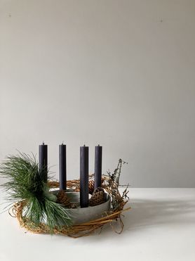 Diesjähriger Adventskranz: ganz im