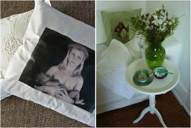 Kissen mit Stoffdruck