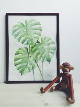Aquarell Illustration einer Monstera