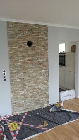 Wandvorbereitung für den Ofen