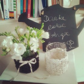 Blumenvase... eh Teelichter - ein Geschenk einer lieben Freundin