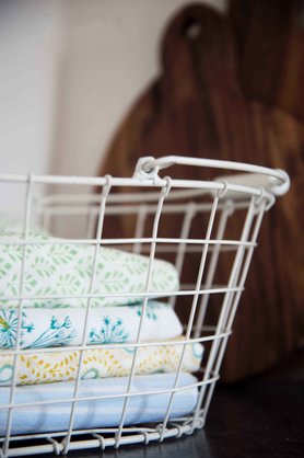 Küche - Drahtkorb für schöne Küchentücher