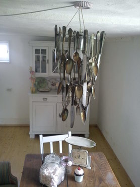 Altes Silberbesteck Lampe