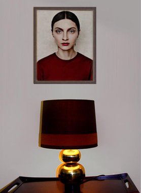 80er Jahre Lampe mit goldenen Kugeln