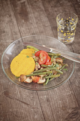 polenta mit bohnen.gemüse