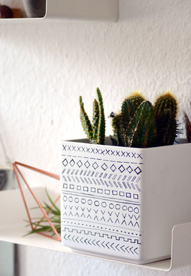 DIY Blumentopf mit Ethno Muster