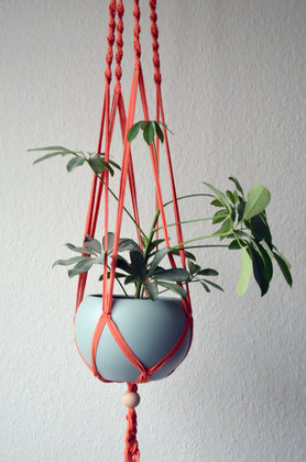 DIY Makramee Blumenampel in apricot