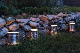 Dosenlaternen als Gartenbeleuchtung