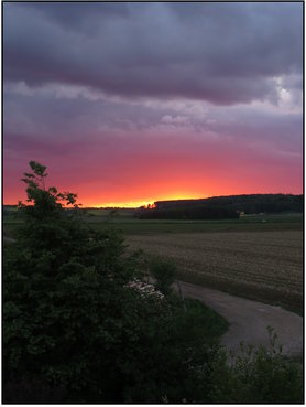 abendlicher Blick aus dem Schlafzimmer