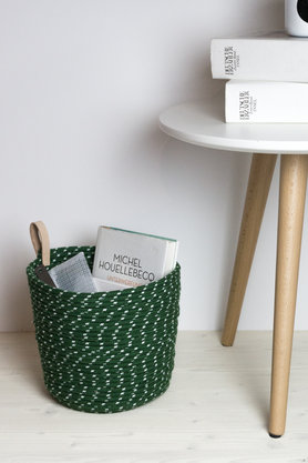 DIY Korb aus Seil mit Leder-Schlaufe