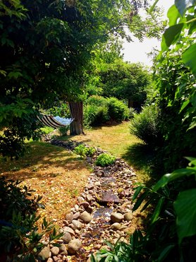Überm Bachlauf hängen