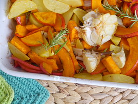Ofengemüse mit Kürbis, Süsskartoffeln