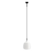 Design Outlet - Mawa Design - Bergamo Pendelleuchte - weißes Glas - schwarzer Baldachin - ohne Details - schwarzers Kabel (Retournr. 214032)