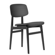 NY11 New York Dining Chair Stuhl gepolstert NORR11-Eiche schwarz Premium Leder Schwarz