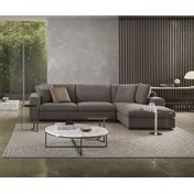 Design Sofa mit Chaiselongue Marelli Jack Sitzer 300 cm breit Grau Stoff Bezug feuerfest