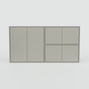 Aktenschrank Grau - Flexibler Büroschrank: Türen in Grau - Hochwertige Materialien - 151 x 79 x 34 cm, Modular