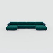 Sofa Samt Petrolblau - Moderne Designer-Couch: Hochwertige Qualität, einzigartiges Design - 425 x 75 x 162 cm, Komplett anpassbar