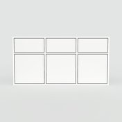 Sideboard Weiß - Sideboard: Schubladen in Weiß & Türen in Weiß - Hochwertige Materialien - 118 x 60 x 34 cm, konfigurierbar