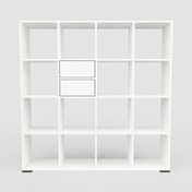 Regalsystem Weiß - Flexibles Regalsystem: Schubladen in Weiß - Hochwertige Materialien - 156 x 158 x 34 cm, Komplett anpassbar