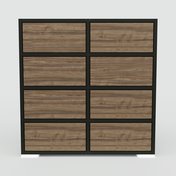 Sideboard Nussbaum - Designer-Sideboard: Schubladen in Nussbaum - Hochwertige Materialien - 79 x 81 x 34 cm, Individuell konfigurierbar