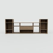 Sideboard Nussbaum - Designer-Sideboard: Schubladen in Nussbaum - Hochwertige Materialien - 231 x 81 x 34 cm, Individuell konfigurierbar