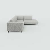 Ecksofa Granitweiß - Flexible Designer-Polsterecke, L-Form: Beste Qualität, einzigartiges Design - 214 x 75 x 266 cm, konfigurierbar