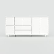 Sideboard Weiß - Sideboard: Schubladen in Weiß & Türen in Weiß - Hochwertige Materialien - 190 x 91 x 34 cm, konfigurierbar
