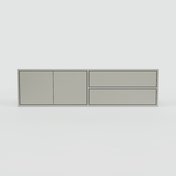 Lowboard Grau - TV-Board: Schubladen in Grau & Türen in Grau - Hochwertige Materialien - 151 x 40 x 34 cm, Komplett anpassbar