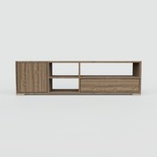 Lowboard Nussbaum - TV-Board: Schubladen in Nussbaum & Türen in Nussbaum - Hochwertige Materialien - 154 x 42 x 34 cm, Komplett anpassbar